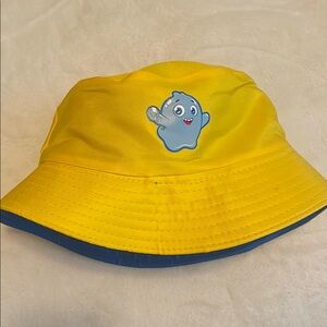 Yellow Bucket Hat with Cartoon Design